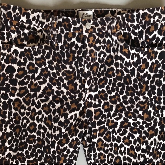 J. CREW ReImagined High Rise Animal Print Pants Stretch Corduroys Jeans - Picture 3 of 12